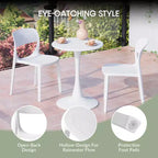 WestinTrends Playa 5-Piece Round Metal Bistro Dining Table Set And Stackable Resin Patio Dining Side Chairs