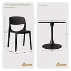 WestinTrends Playa 5-Piece Round Metal Bistro Dining Table Set And Stackable Resin Patio Dining Side Chairs