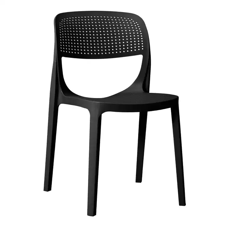 WestinTrends Playa 5-Piece Round Metal Bistro Dining Table Set And Stackable Resin Patio Dining Side Chairs