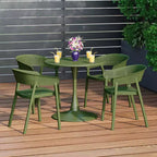WestinTrends Playa 5-Piece Indoor Outdoor Metal Patio Dining Table Set With Stackable Patio Chairs