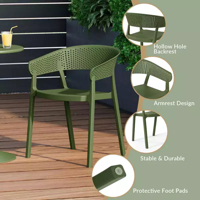 WestinTrends Playa 5-Piece Indoor Outdoor Metal Patio Dining Table Set With Stackable Patio Chairs