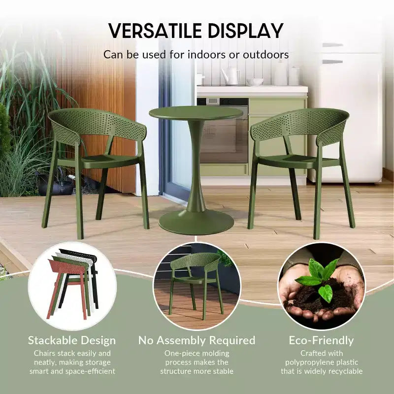 WestinTrends Playa 5-Piece Indoor Outdoor Metal Patio Dining Table Set With Stackable Patio Chairs