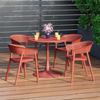 WestinTrends Playa 5-Piece Indoor Outdoor Metal Patio Dining Table Set With Stackable Patio Chairs
