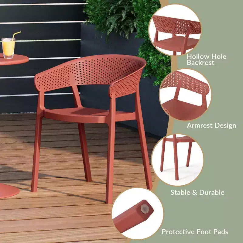 WestinTrends Playa 5-Piece Indoor Outdoor Metal Patio Dining Table Set With Stackable Patio Chairs