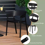 WestinTrends Playa 5-Piece Indoor Outdoor Metal Patio Dining Table Set With Stackable Patio Chairs