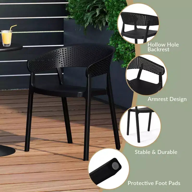 WestinTrends Playa 5-Piece Indoor Outdoor Metal Patio Dining Table Set With Stackable Patio Chairs