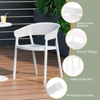WestinTrends Playa 5-Piece Indoor Outdoor Metal Patio Dining Table Set With Stackable Patio Chairs