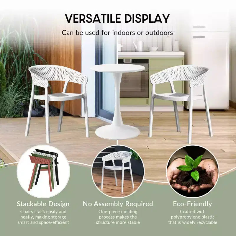 WestinTrends Playa 5-Piece Indoor Outdoor Metal Patio Dining Table Set With Stackable Patio Chairs