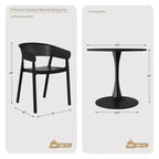 WestinTrends Playa 5-Piece Indoor Outdoor Metal Patio Dining Table Set With Stackable Patio Chairs