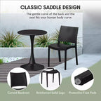 WestinTrends Playa 5-Piece Indoor Outdoor Round Metal Patio Dining Table Set With Stackable Patio Dining Side Chairs