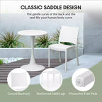 WestinTrends Playa 5-Piece Indoor Outdoor Round Metal Patio Dining Table Set With Stackable Patio Dining Side Chairs