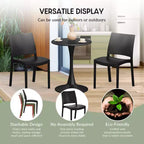 WestinTrends Playa 5-Piece Indoor Outdoor Round Metal Patio Dining Table Set With Stackable Patio Dining Side Chairs