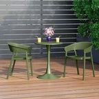 WestinTrends Playa 3-Piece Indoor Outdoor Metal Patio Dining Table Set With Stackable Patio Chairs