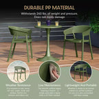 WestinTrends Playa 3-Piece Indoor Outdoor Metal Patio Dining Table Set With Stackable Patio Chairs