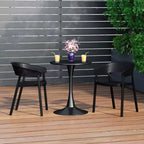 WestinTrends Playa 3-Piece Indoor Outdoor Metal Patio Dining Table Set With Stackable Patio Chairs