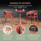 WestinTrends Playa 3-Piece Indoor Outdoor Metal Patio Dining Table Set With Stackable Patio Chairs