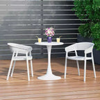 WestinTrends Playa 3-Piece Indoor Outdoor Metal Patio Dining Table Set With Stackable Patio Chairs