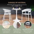 WestinTrends Playa 3-Piece Indoor Outdoor Metal Patio Dining Table Set With Stackable Patio Chairs