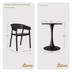 WestinTrends Playa 3-Piece Indoor Outdoor Metal Patio Dining Table Set With Stackable Patio Chairs
