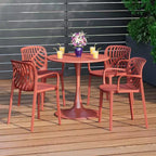 WestinTrends Playa 5-Piece Outdoor Indoor Metal Patio Dining Table Set With Stackable Patio Arm Chairs