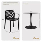 WestinTrends Playa 5-Piece Outdoor Indoor Metal Patio Dining Table Set With Stackable Patio Arm Chairs