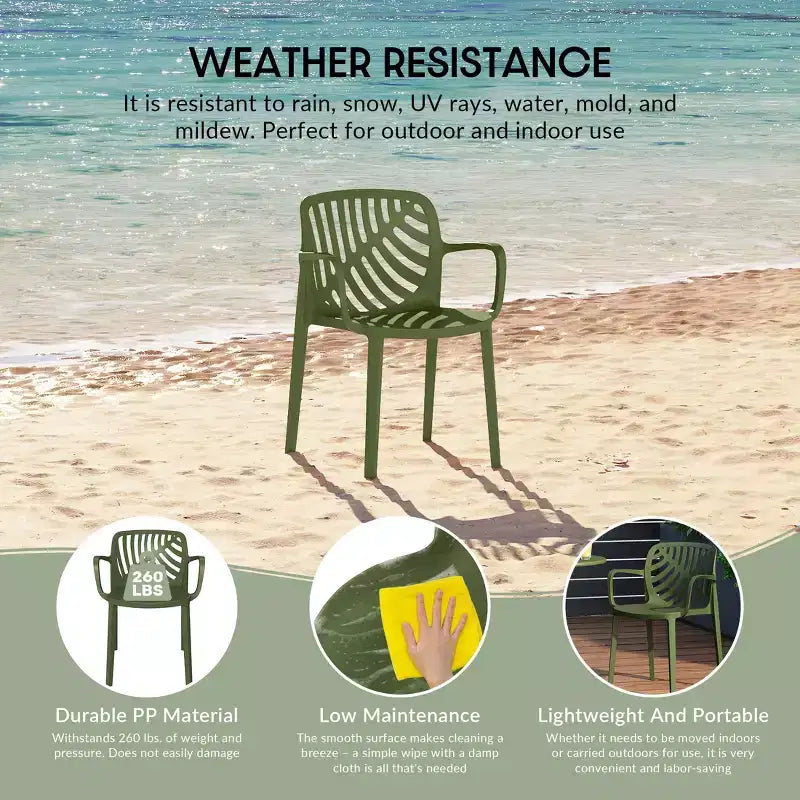 WestinTrends Playa 3-Piece Outdoor Indoor Metal Patio Dining Table Set With Stackable Patio Chairs