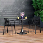 WestinTrends Playa 3-Piece Outdoor Indoor Metal Patio Dining Table Set With Stackable Patio Chairs