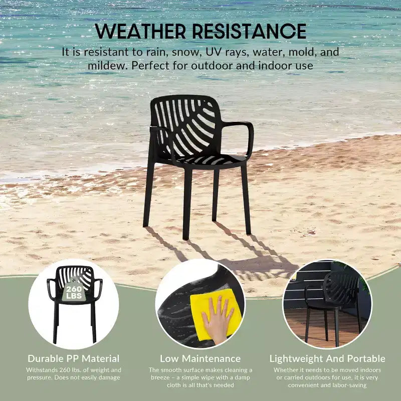 WestinTrends Playa 3-Piece Outdoor Indoor Metal Patio Dining Table Set With Stackable Patio Chairs