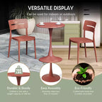 WestinTrends Playa 3-Piece Outdoor Indoor Metal Patio Dining Table Set With Stackable Patio Chairs