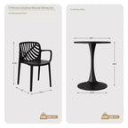 WestinTrends Playa 3-Piece Outdoor Indoor Metal Patio Dining Table Set With Stackable Patio Chairs