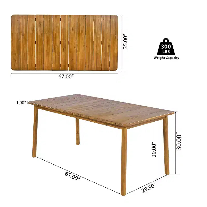 Christopher Knight Home Varkael Rustic 7 Piece Patio Acacia Wood Dining Set with Cushions