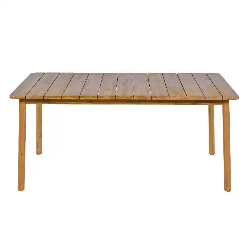 Christopher Knight Home Varkael Rustic 7 Piece Patio Acacia Wood Dining Set with Cushions