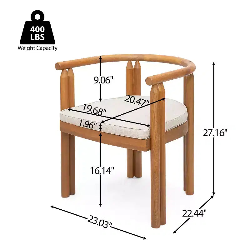 Christopher Knight Home Mordak Rustic 7 Piece Patio Acacia Wood Dining Set with Cushions