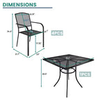 Mondawe 5-Piece Steel Mesh Dining Set With1 Square Dining Table & 4 Dining Chairs