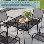 Mondawe 5-Piece Steel Mesh Dining Set With1 Square Dining Table & 4 Dining Chairs