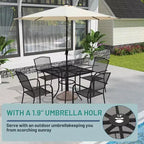 Mondawe 5-Piece Steel Mesh Dining Set With1 Square Dining Table & 4 Dining Chairs
