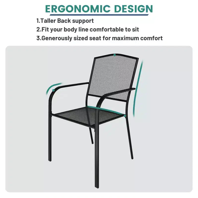 Mondawe 5-Piece Steel Mesh Dining Set With1 Square Dining Table & 4 Dining Chairs