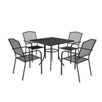 Mondawe 5-Piece Steel Mesh Dining Set With1 Square Dining Table & 4 Dining Chairs
