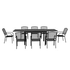Mondawe 9-Piece Aluminum Extendable Outdoor Patio Dining Set,With Telescopic Table & Mesh Chairs Patio Set