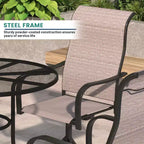 Mondawe 9-Piece Outdoor Dining Set,With 1 Piece Extendable Rectangle Table and 8 Piece 360 Degree Swivel Chair Patio Set