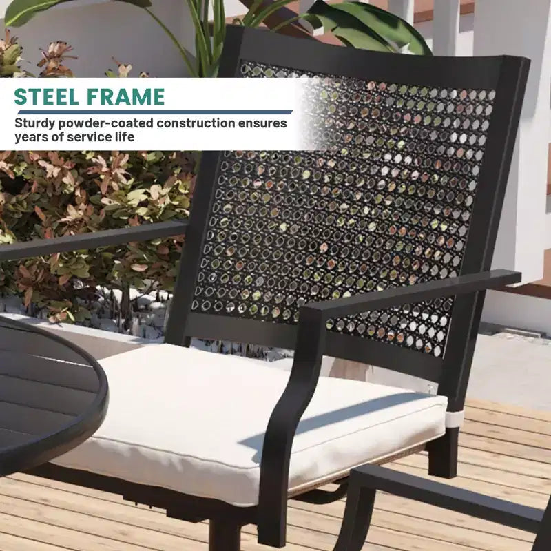 Mondawe 7-Piece Outdoor Dining ,With 1 Piece Extendable Rectangle Table and 6 Piece 360 Degree Swivel Chair Patio Set
