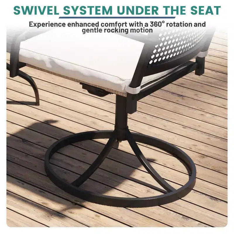 Mondawe 7-Piece Outdoor Dining ,With 1 Piece Extendable Rectangle Table and 6 Piece 360 Degree Swivel Chair Patio Set