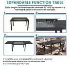 Mondawe 7-Piece Outdoor Dining ,With 1 Piece Extendable Rectangle Table and 6 Piece 360 Degree Swivel Chair Patio Set