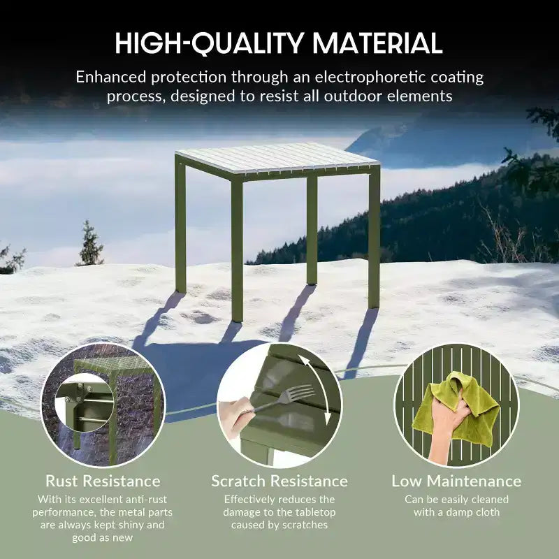 WestinTrends Playa 5-Piece Outdoor Patio Metal Frame Dining Table Set with Stackable Patio Dining Chairs