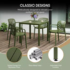 WestinTrends Playa 5-Piece Outdoor Patio Metal Frame Dining Table Set with Stackable Patio Dining Chairs