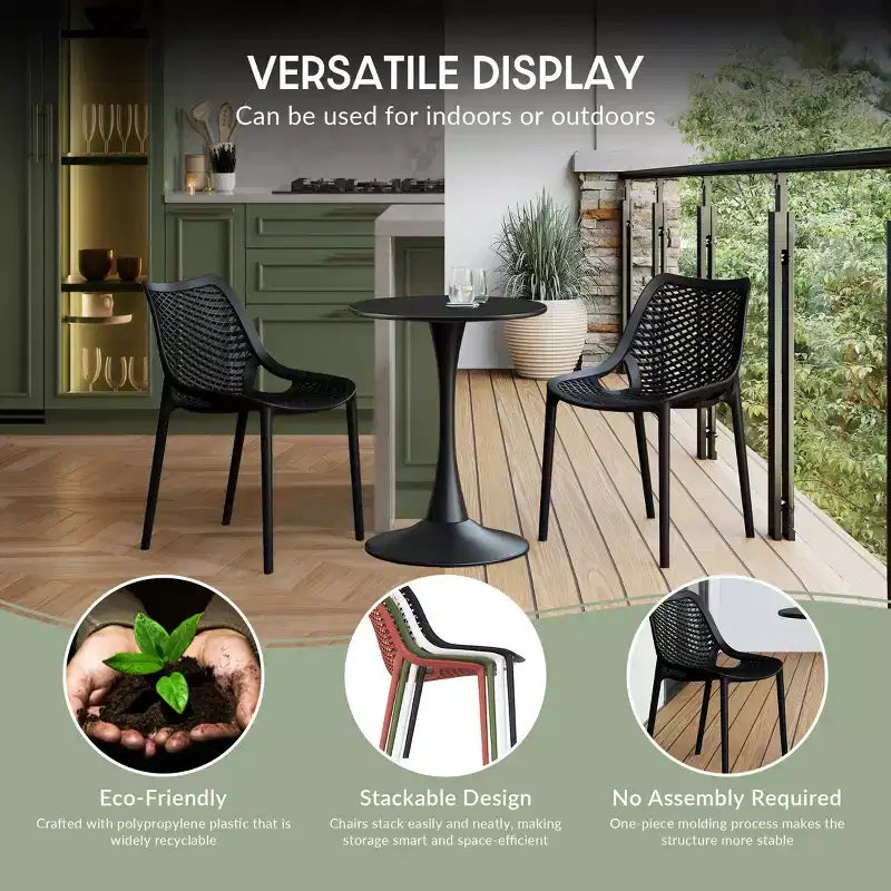 WestinTrends Playa 5-Piece Outdoor Patio Metal Frame Dining Table Set with Stackable Patio Dining Chairs