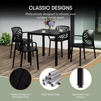 WestinTrends Playa 5-Piece Outdoor Patio Metal Frame Dining Table Set with Stackable Patio Dining Chairs