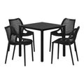 WestinTrends Playa 5-Piece Outdoor Patio Metal Frame Dining Table Set with Stackable Patio Dining Chairs
