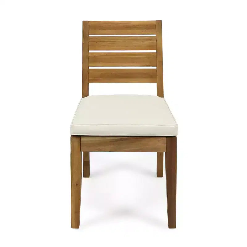 Christopher Knight Home Juliette Rustic 7 Piece Outdoor Rattan Acacia Wood Slatted Dining Set with Cushions