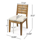 Christopher Knight Home Juliette Rustic 7 Piece Outdoor Rattan Acacia Wood Slatted Dining Set with Cushions